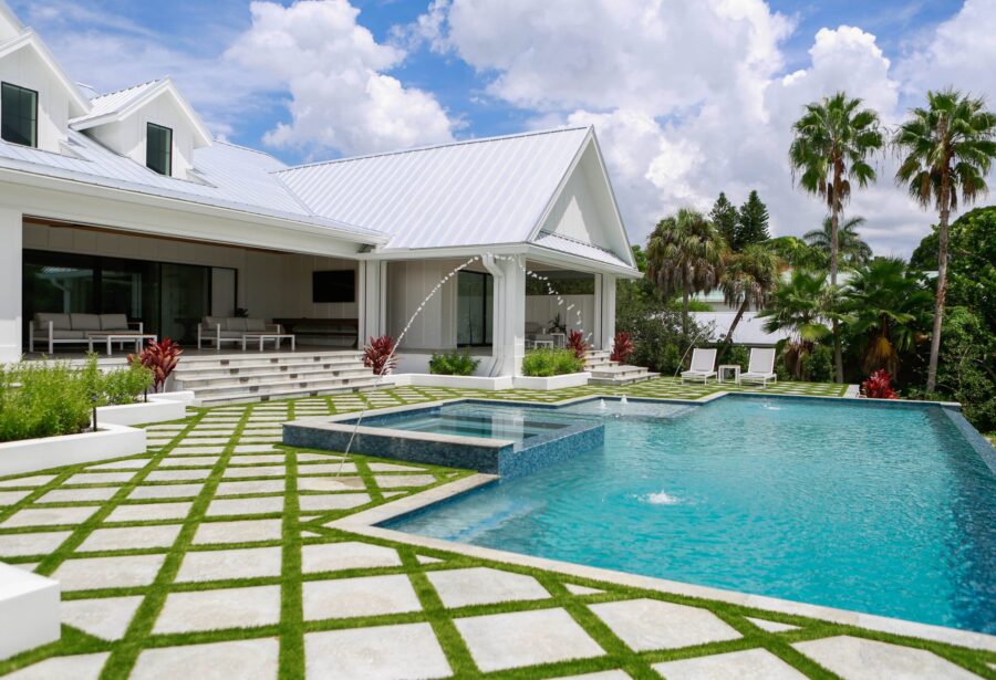Luxury outdoor pool for Florida custom home.